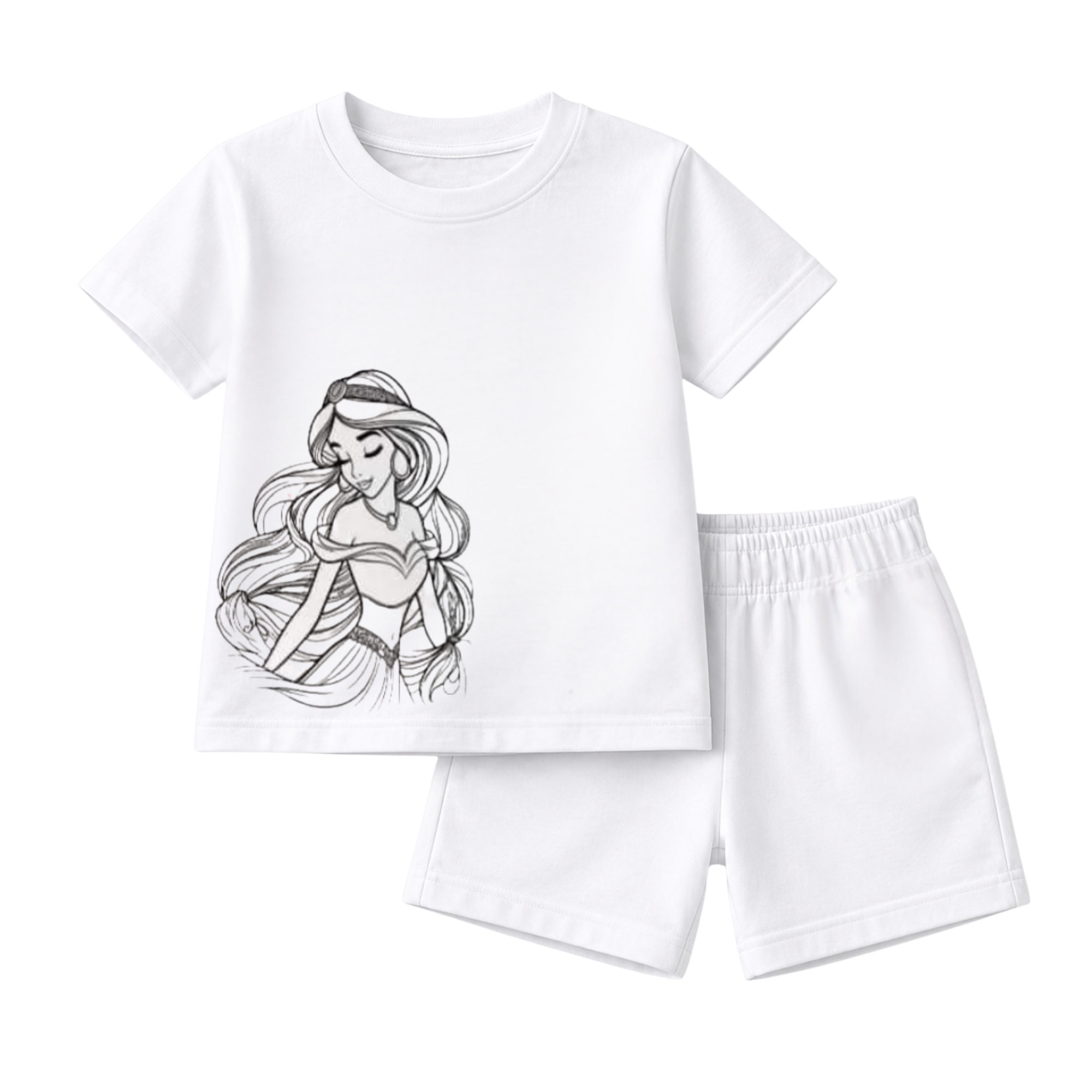 Princess Girls T-Shirt & Shorts Set – Premium Soft Cotton Kids Summer Outfit