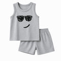 Baby Boys Summer Tank Top & Shorts Set – Cute Sunglasses Print Cotton Outfit