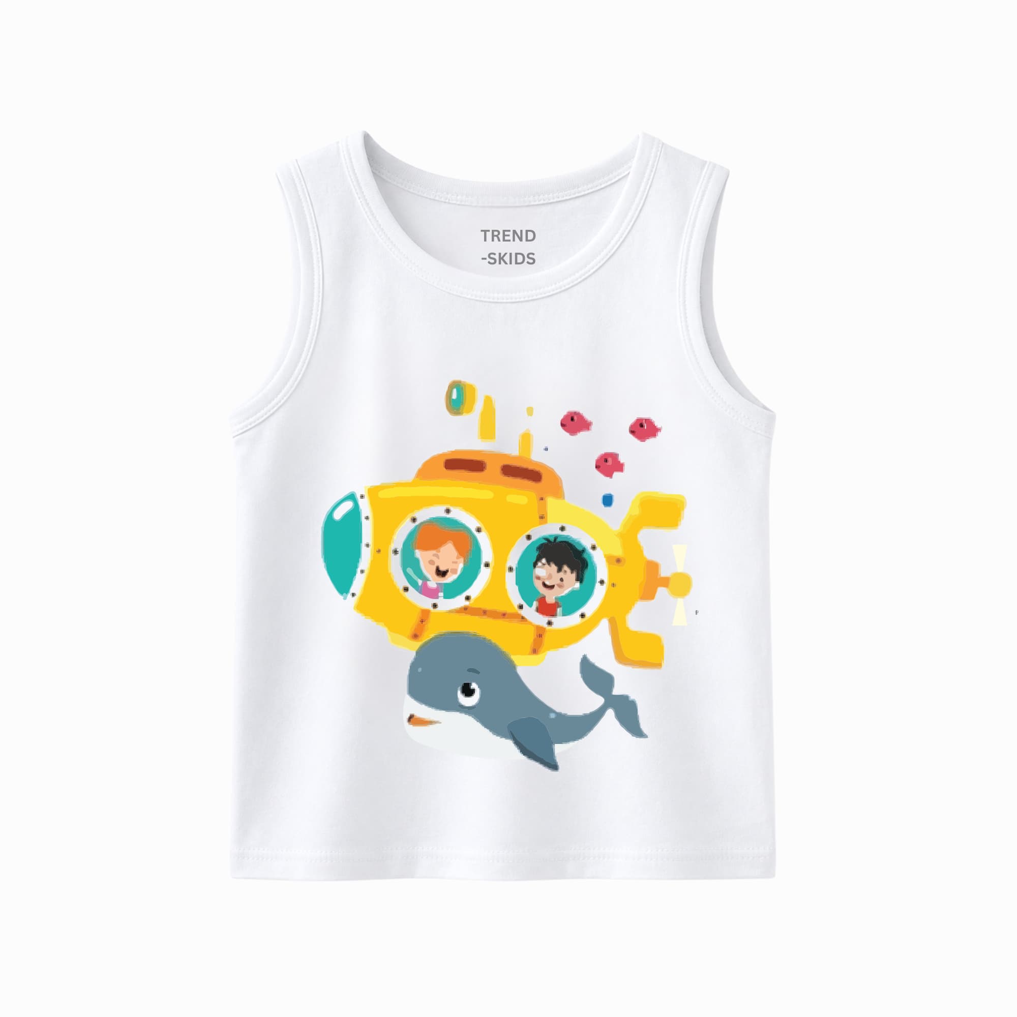 Kids Submarine Tank Top – Soft Cotton Sleeveless Summer Shirt