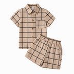 Premium Kids Check Print Shirt Shorts Set | Trends-Kids Bangladesh