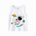 Baby & Kids White Sleeveless Tank Top | Astronaut Space