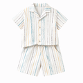 Premium Stripe Print Shirt & Shorts Set for Baby & Kids | White Summer Co-Ord Set