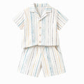 Premium Stripe Print Shirt & Shorts Set for Baby & Kids | White Summer Co-Ord Set