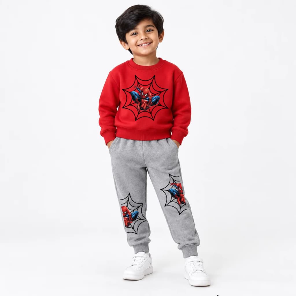 Kids Premium Sweatshirt & Jogger Set – Red & Grey | Trends-Kids  SBRJPG