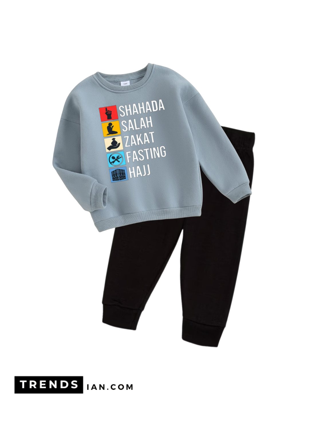5 islamic important  things Kids Boys & Girls Sweater And Trousers Two-Piece Sets