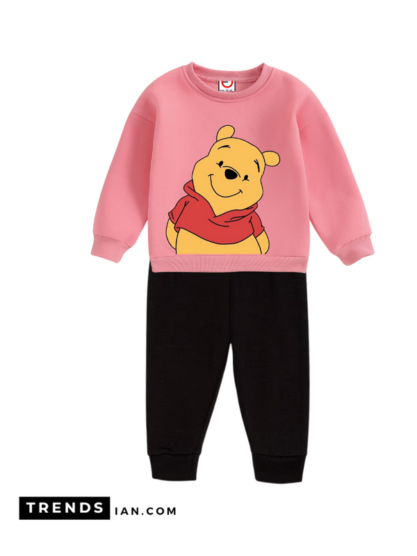 Bear Boys & Girls Sweater And Trousers Two-Piece Sets pink Dt24