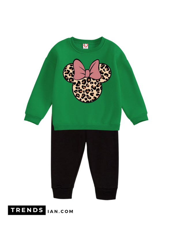 Butterfly Kids Boys & Girls Sweater And Trousers Two-Piece Sets green