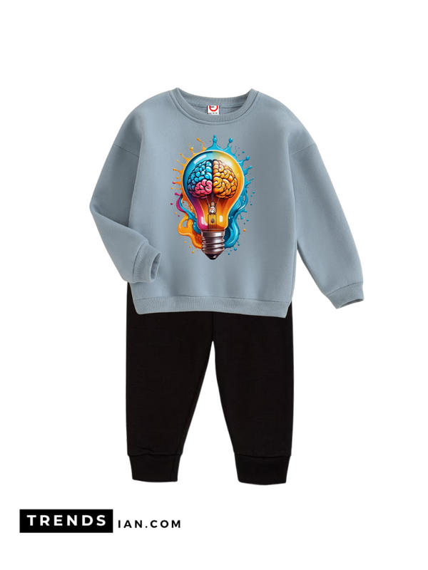 Brain Light Kids Boys & Girls Sweater And Trousers Two-Piece Sets