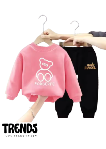 Bear doll Kids Boys & Girls Pink Sweater And Trousers Black  Two-Piece Sets p31