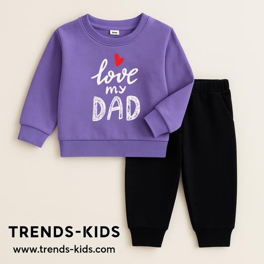 Love My Dad Kids Winter Sweatshirt & Jogger Set | Trends-Kids