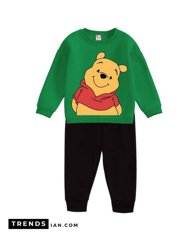 Winne the pooh Boys & Girls Sweater And Trousers Two-Piece Sets Green