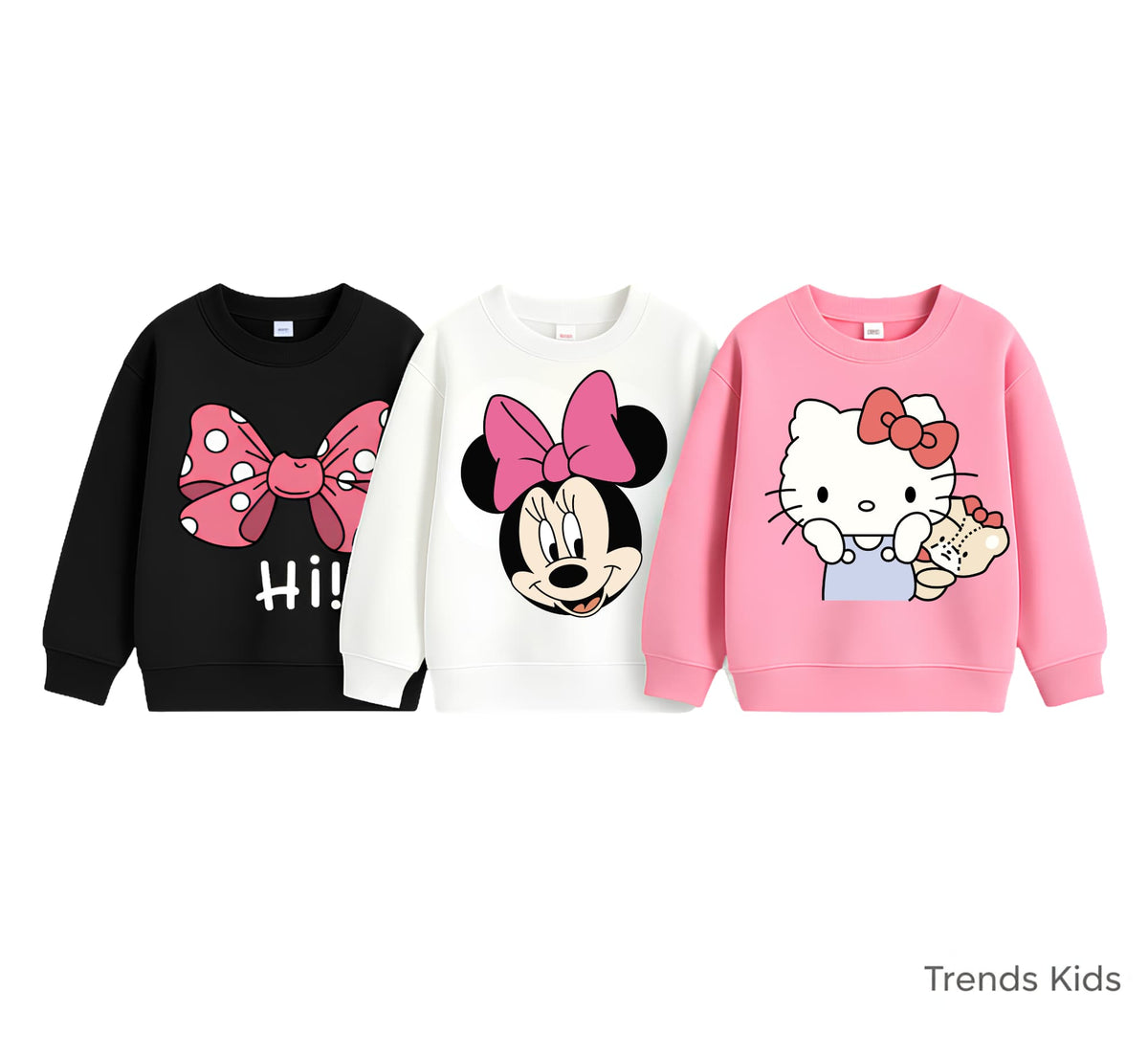 Girls Cartoon Sweatshirt Combo – adorable 3-Piece Sweatshirt Combo