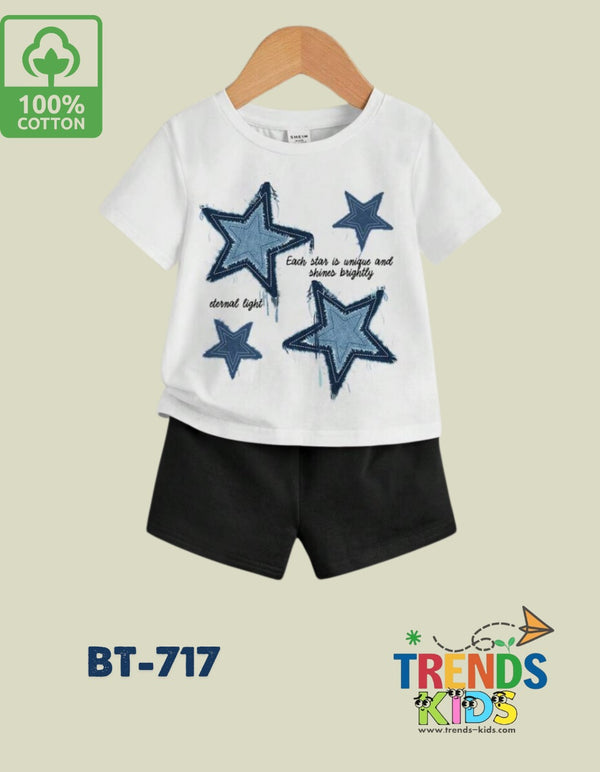 Baby & Kids Super Comfortable white T-Shirt & black Pants Set