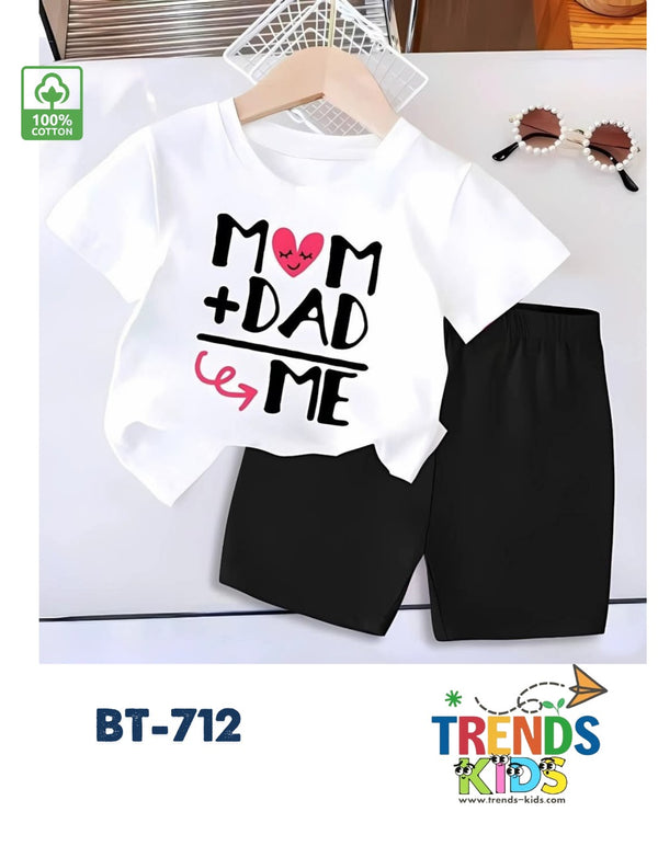 Baby & Kids Super Comfortable White T-Shirt & Black Pants Set