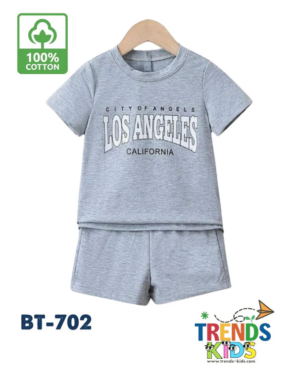 Baby & Kids Super Comfortable Grey T-Shirt & Grey Pants Set