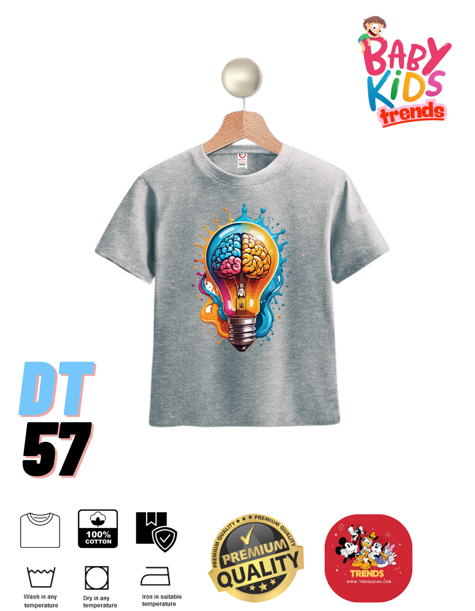Light Bulb and Brain Premium T-Shirts