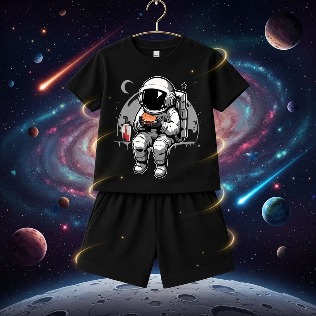 Cool Astronaut Kids T-Shirt Set  | Premium Cotton Space Tee Bangladesh