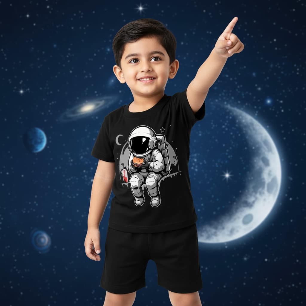 Cool Astronaut Kids T-Shirt Set  | Premium Cotton Space Tee Bangladesh