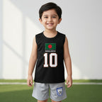 Bangladesh #10 Kids Cotton Sports Set | Tank Top & Shorts