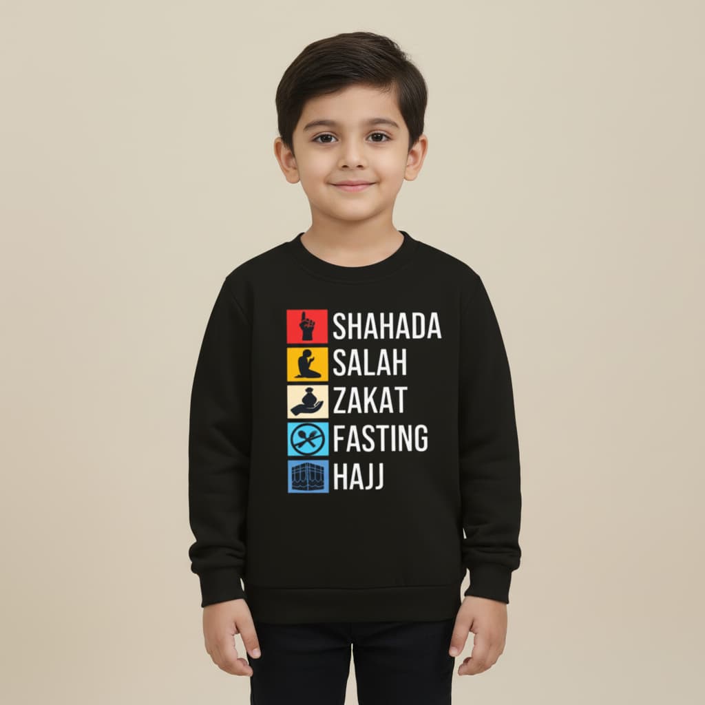 5 Important Things in Islam Sweatshirt for Kids | Boys & Girls