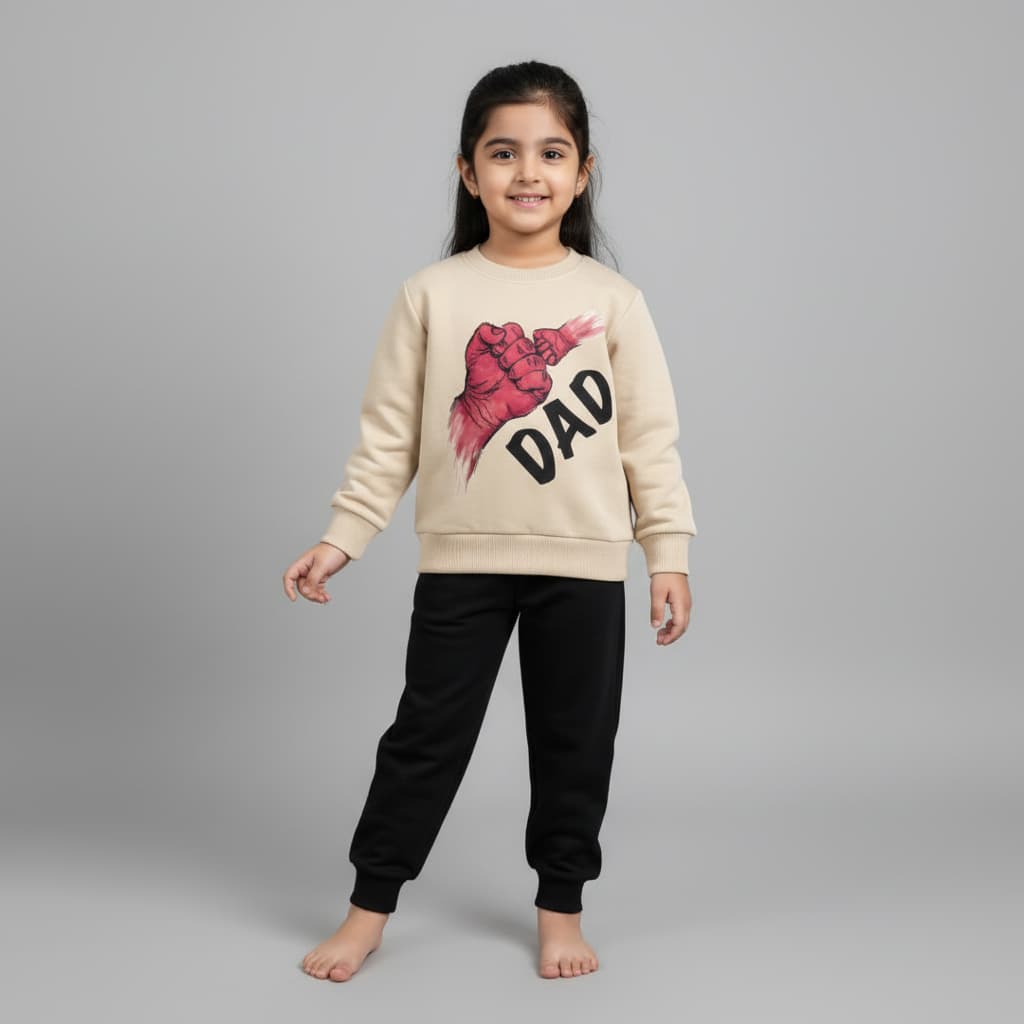 👨‍👦 Dad & Son Fist Bump  Kids Sweatshirt & Jogger Set