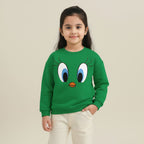 Premium Green Cute Tweety Face Printed Sweatshirt for Kids Boys & Girls (6 Months - 6 Years)