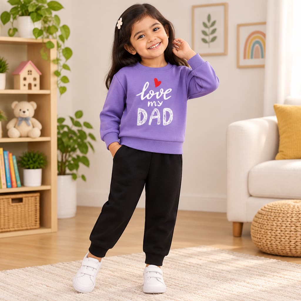 Love My Dad Kids Winter Sweatshirt & Jogger Set | Trends-Kids
