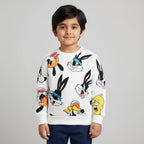 Kids Cartoon Multi-Print Sweatshirt – Soft Winter Wear