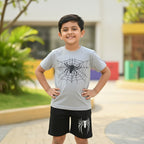 Premium T-Shirt + Pocket Shorts Set Soft Cotton Cool Spidr Print Baby & Kids