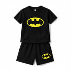 Kids Stylish Look Cotton T-Shirt – & Shorts Set Black Graphic Tee TSBB