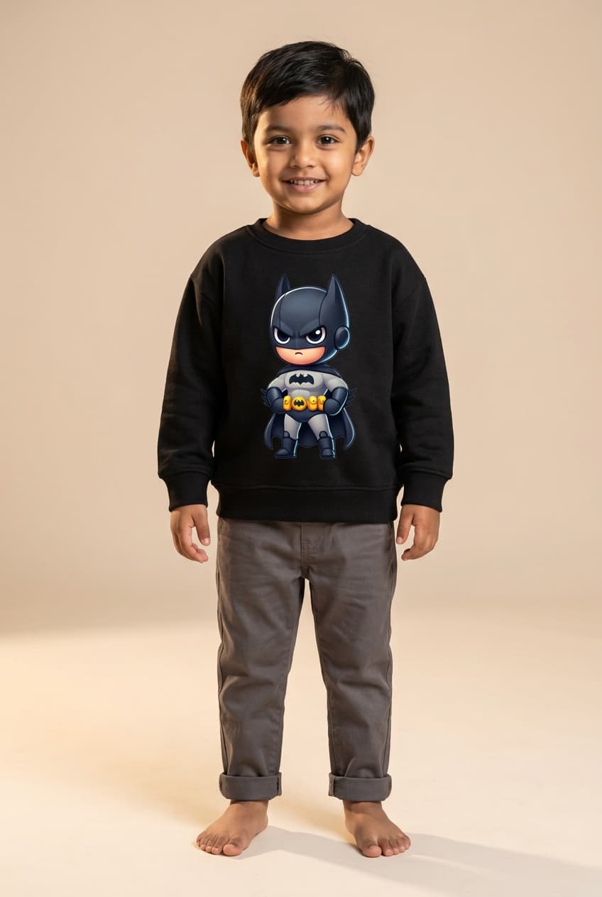 Kids – perfect for winter Boys & Girls Black Cotton Sweatshirt