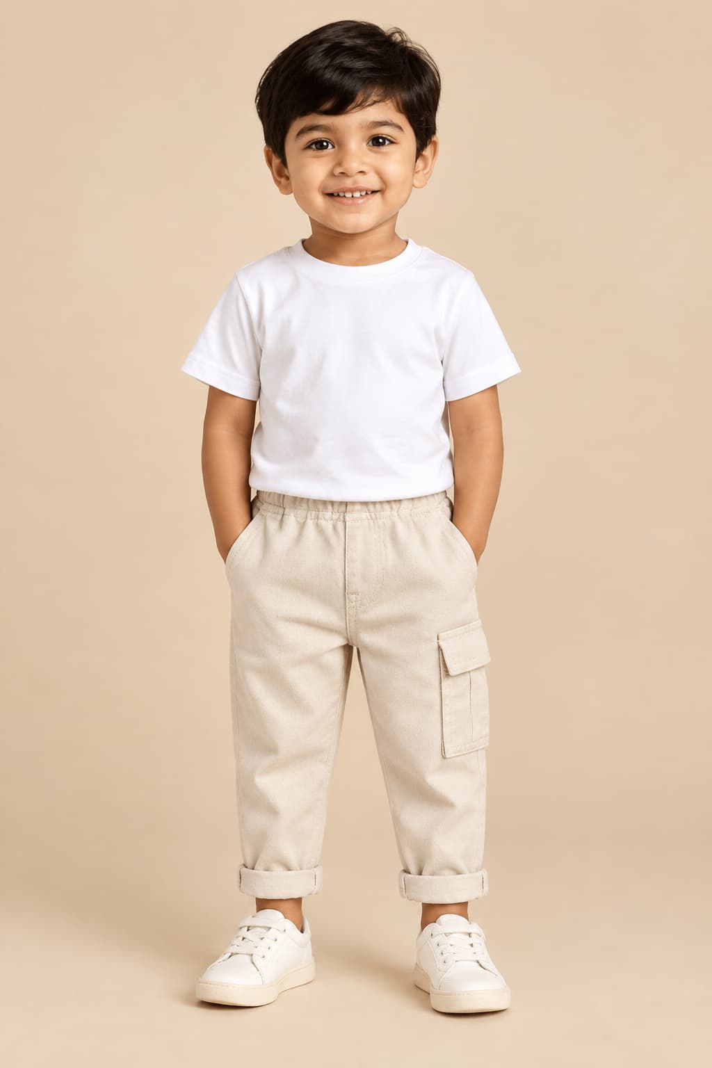 Beige/Cream Cargo Pants – Style Mobile Pockets | Trends-Kids
