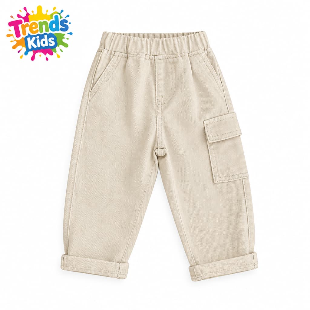 Beige/Cream Cargo Pants – Style Mobile Pockets | Trends-Kids