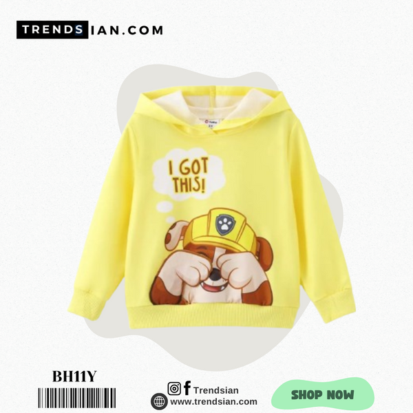 Yellow Hooded Kids Boys & Girls Dt59