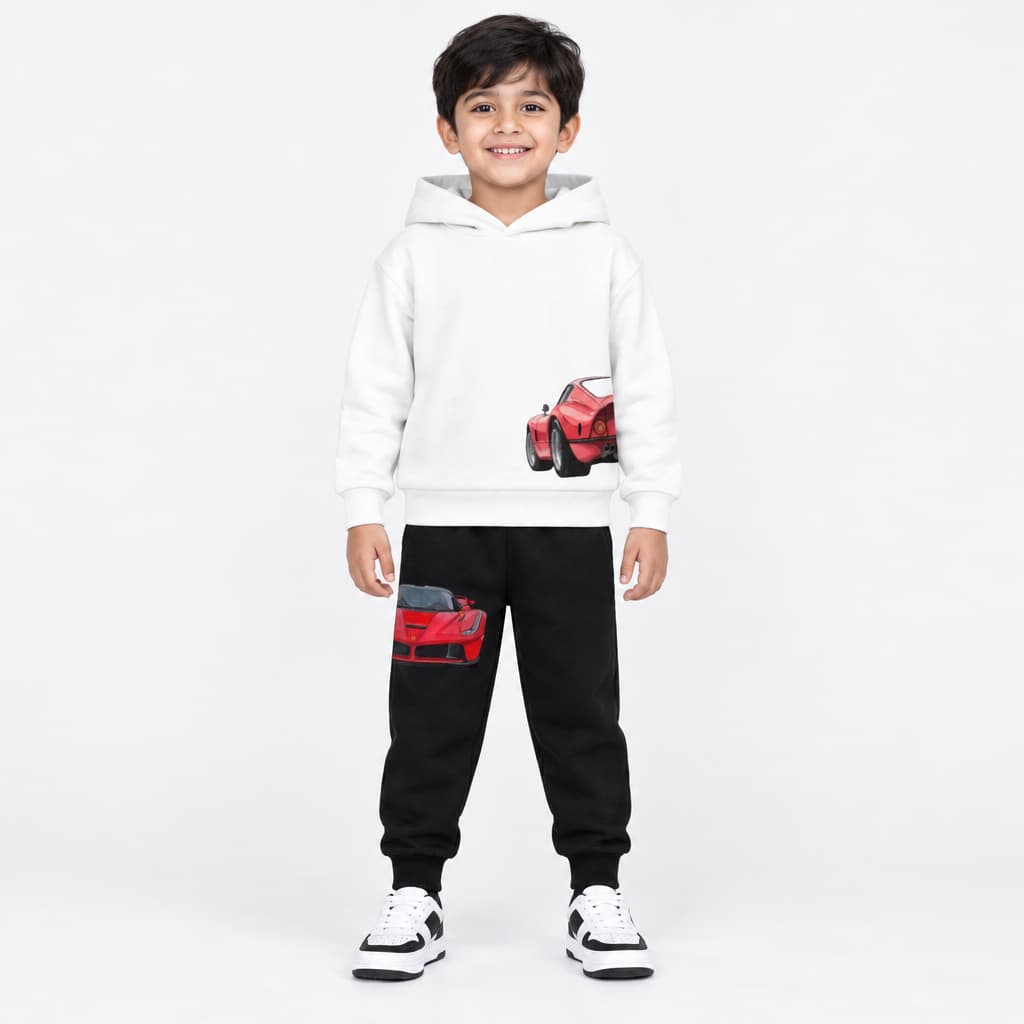 Sports-Car   Hoodie Set Kids'  Boys & Girls Two-Piece Sets
