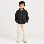 Black Corduroy Shirt Jacket for Kids