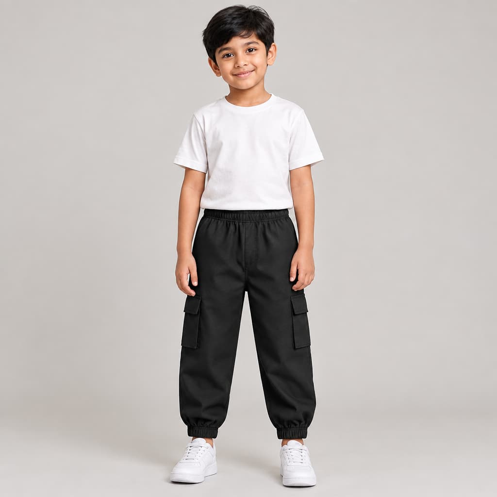 Black Cargo Jogger Pants – Mobile Pockets | Trends-Kids