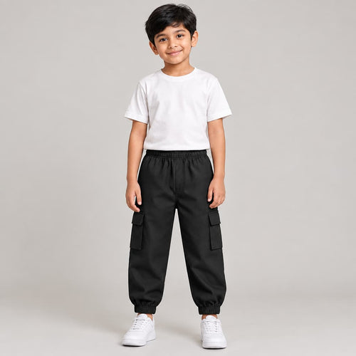 Black Cargo Jogger Pants – Mobile Pockets | Trends-Kids