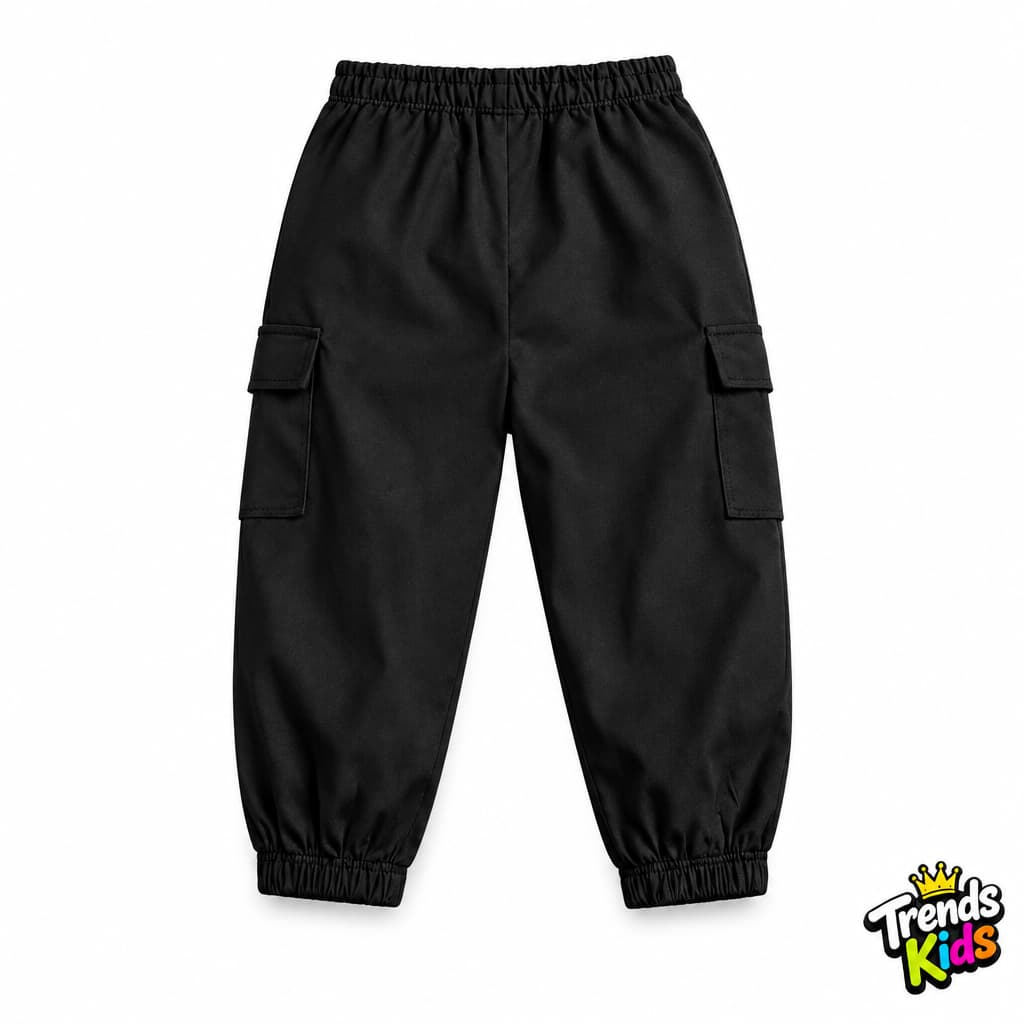 Black Cargo Jogger Pants – Mobile Pockets | Trends-Kids