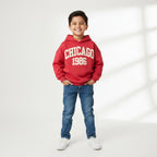 Kids Premium Winter Hoodie – Red “Chicago 1986”