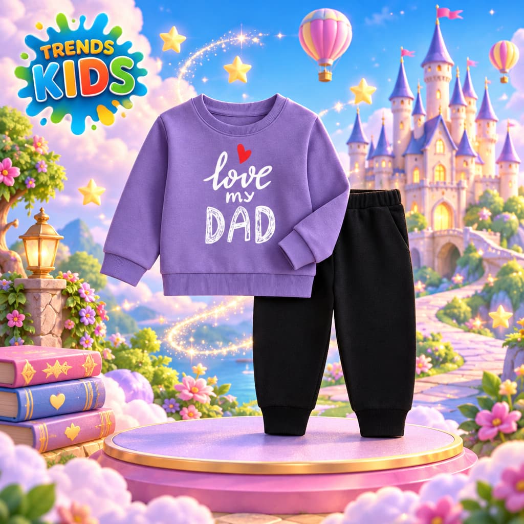 Love My Dad Kids Winter Sweatshirt & Jogger Set | Trends-Kids