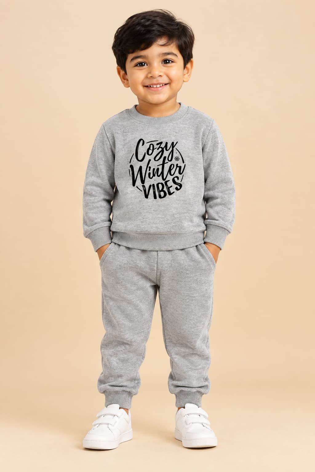 Cozy Winter Vibes Set (BHN-124) | Kids Sweatshirt & Jogger