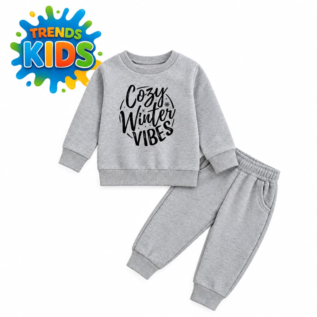 Cozy Winter Vibes Set (BHN-124) | Kids Sweatshirt & Jogger