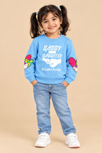 Daddy & Daughter Sky Blue Sweatshirt |  Baby Girls & Kids Sweatshirt