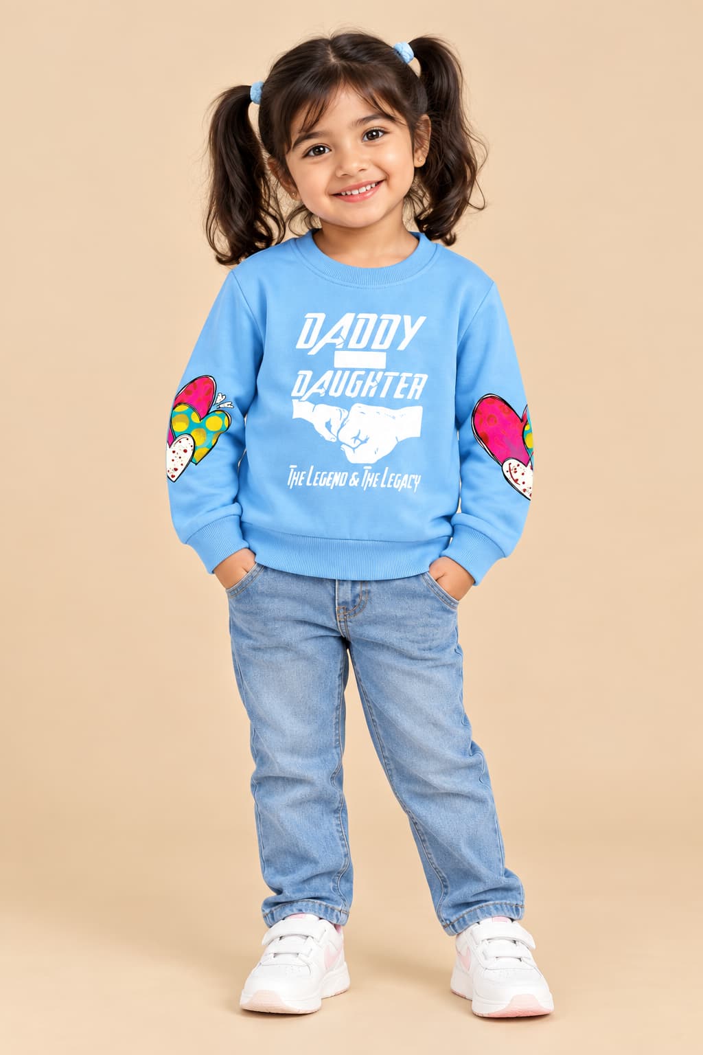 Daddy & Daughter Sky Blue Sweatshirt |  Baby Girls & Kids Sweatshirt