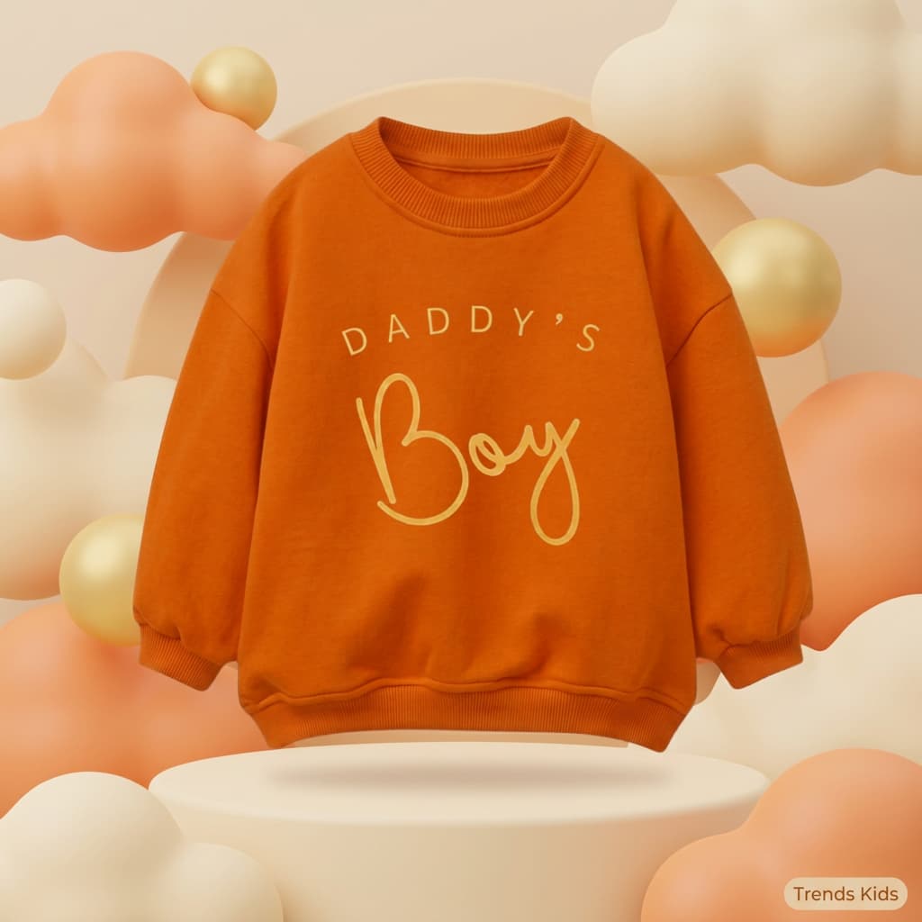 Daddy’s Pint Orange Kids Sweatshirt | Trends Kids