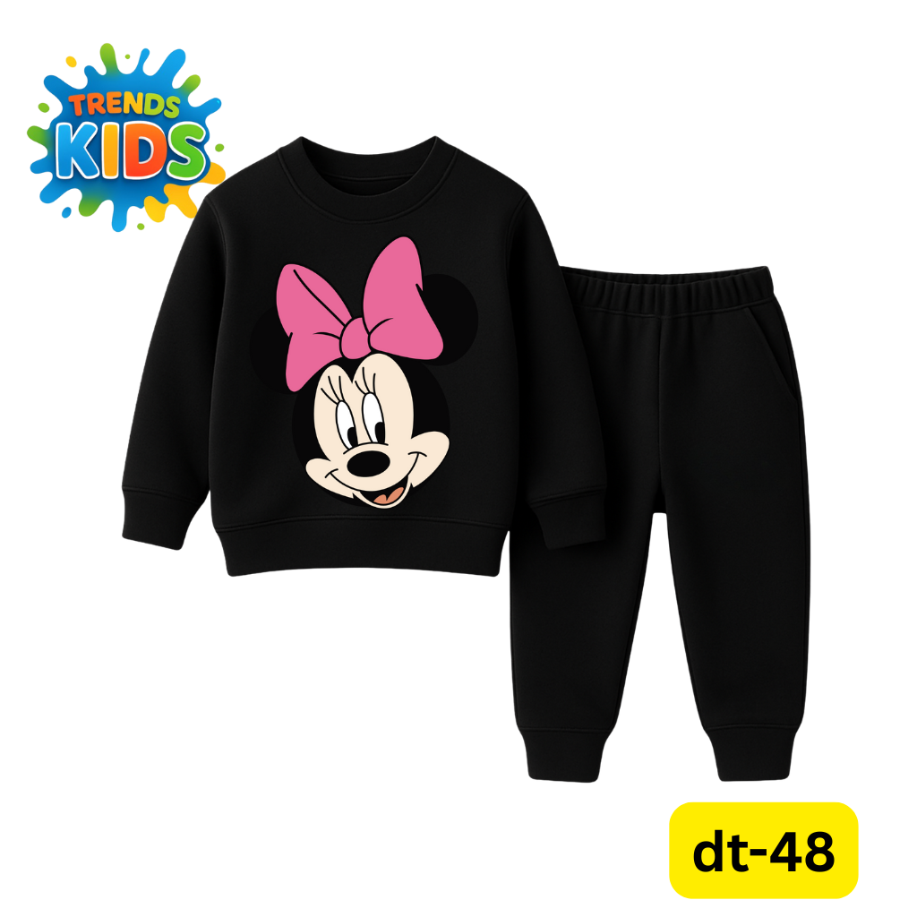 Girl Kids Cartoon   Sweatshirt & Trousers –Baby And Kids Size  6 Month to 6 Years