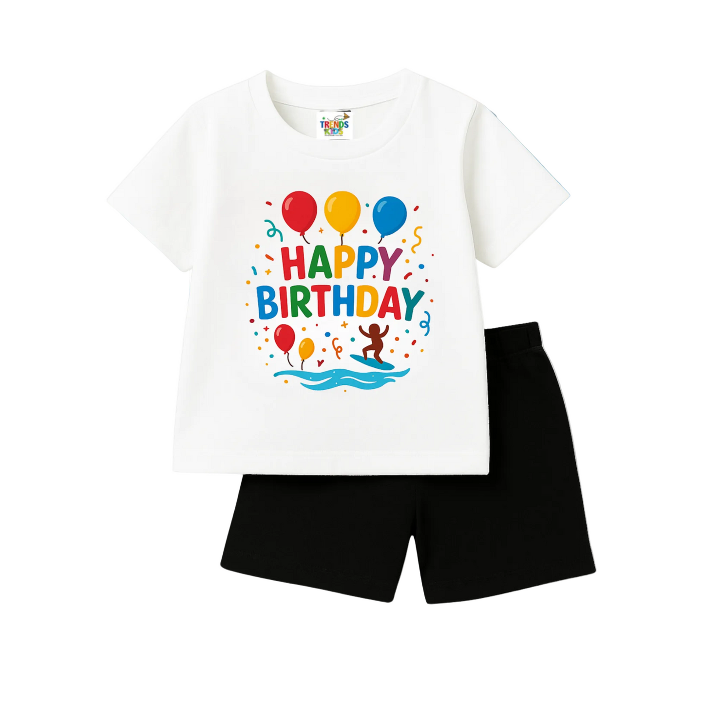 Birthday Special Kids Outfit –Premium Cotton T-Shirt White  DT914