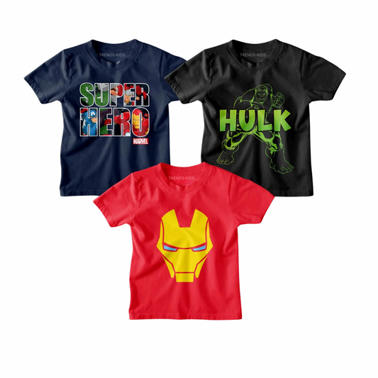 Premium Combo Pack Deals  T-Shirt  Marvel Superhero T-Shirt Collection | Baby & Kids Wear