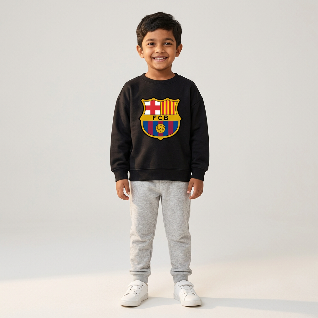 FC Barcelona Black Kids Sweatshirt | Trends Kids